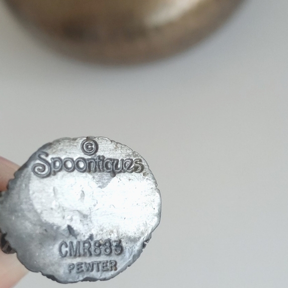 Pewter Dragon Holding a Crystal Figurine 1/2" Tall - Picture 8 of 12